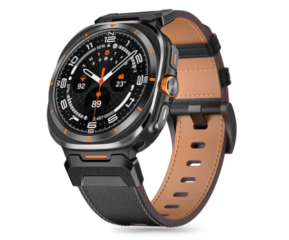 Pasek i akcesoria do zegarków TECH-PROTECT Delta Pro do Galaxy Watch Ultra (47 mm) Leather Black 5906302376377